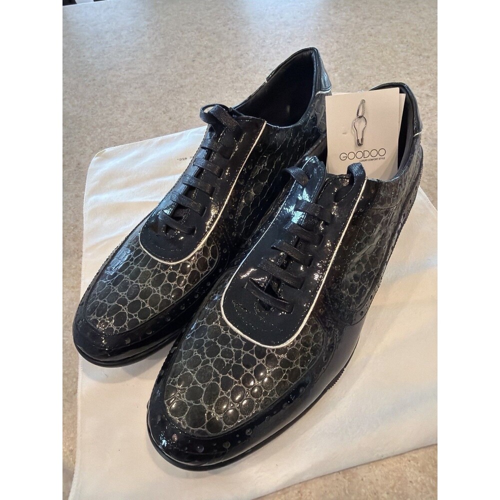 Luxury Vegan Leather Men’s Dress Sneakers –GooDoo Size 8 Premium Designer Shoes